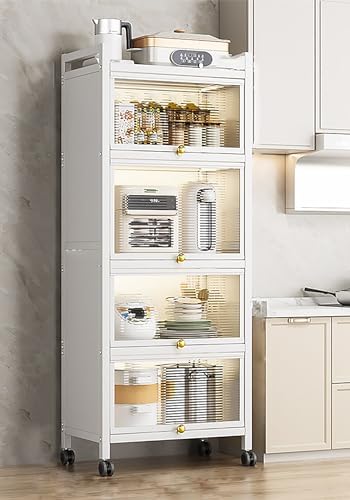 Rolling Lockable Kitchen Cart 🛒 Microwave Organizer