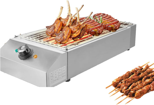 Electric Smokeless BBQ Grill 🍖 Adjustable Heat